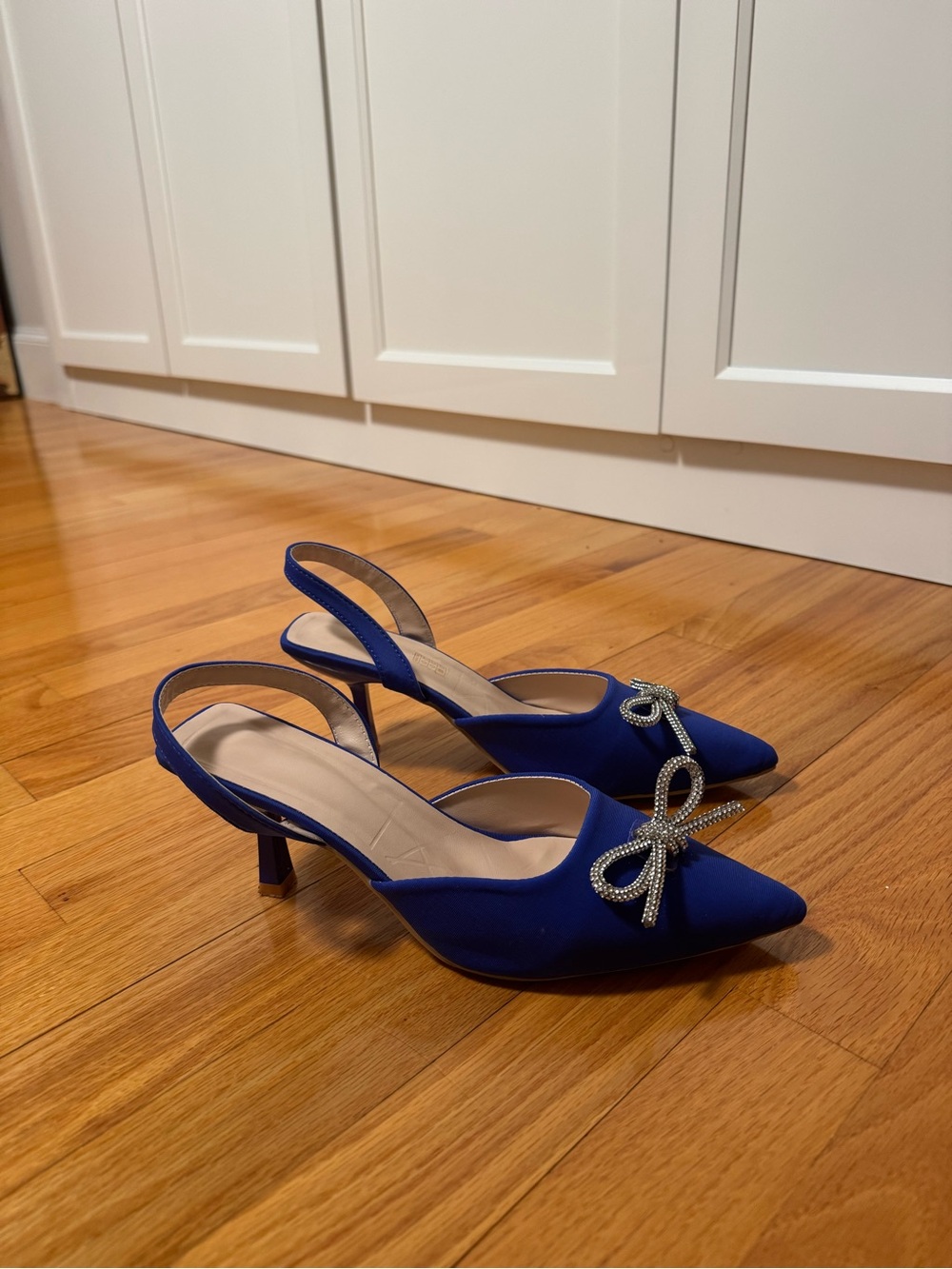 Royal blue slingback heel